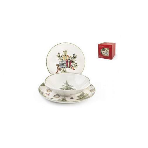 Vajilla 18 Pzas Stoneware Navidad Christmas Carol