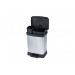 Cubo Pedal Duo Plastico Decorado Metal Plata 10 L+18 L