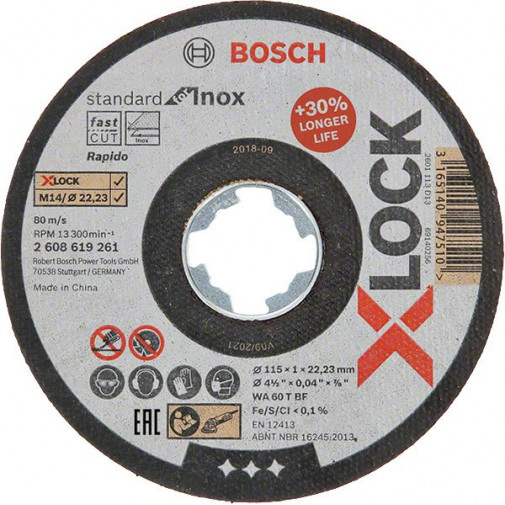 Disco C H Xlock Metal/inox 115x1mm