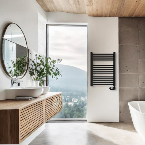 Radiador Toallero Electrico Negro 750 W