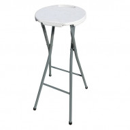 Taburete Redondo Plegable Blanco 32x76cm
