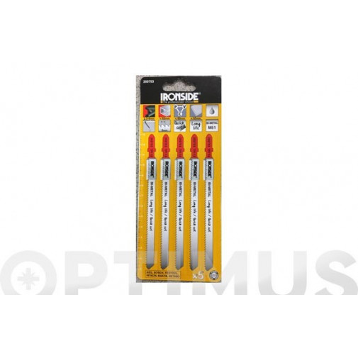 Hoja Sierra Calar Para Metal Y Pvc T318 Bf 5 Uds Recto Fino.