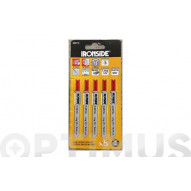 Hoja Sierra Calar Para Metal Y Pvc U127 D 5 Uds Recto Fino.