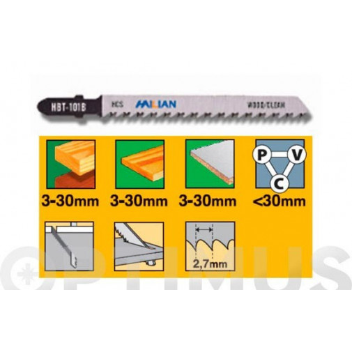 Hoja Sierra Calar Para Madera Y Pvc U101 Bf 5 Uds Recto Fino