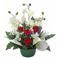 Centro Calas Lirios Orquidea Lavanda 51 Cm