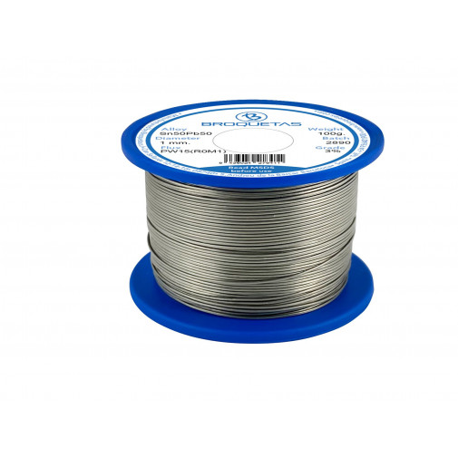 Hilo De Soldar EstaÑo 50sn/ 50pb Ø 1mm 100 Gr Con Flux Broqu