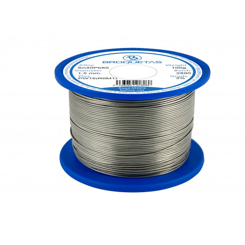 Rollo De EstaÑo Brofil 40 Sn40 Pb60 100 Gr Ø 1,5 Mm Broqueta