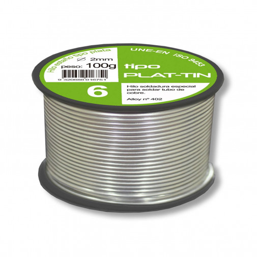 EstaÑo De Soldar Tipo Plata 6 Ø 2 Mm 100 Gr Broquetas