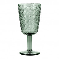 Copa Vidrio Relieve Verde Agata Pack-6 29 Cl
