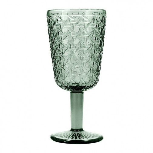 Copa Vidrio Relieve Verde Agata Pack-6 29 Cl