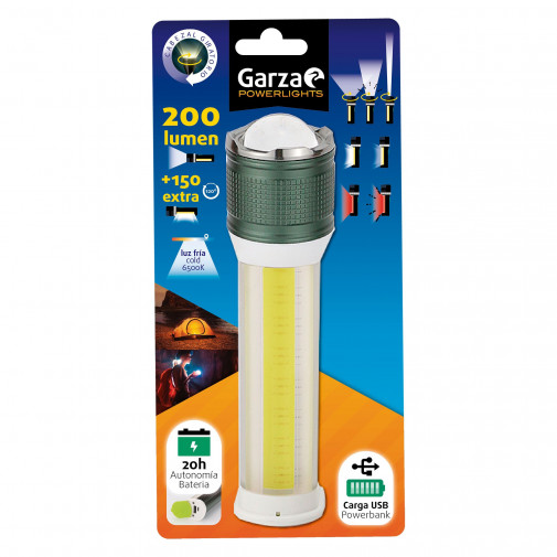 Linterna 6500k BaterÍa 8h 62x160x200mm Garza Garza
