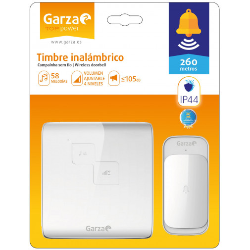 Timbre Inalambrico Ext 260m - 58 Melodias Garza Bl Garza