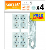 Base Multiple 4 Tomas Cuadrada Cable 1,4m 3680w Garza 2unids