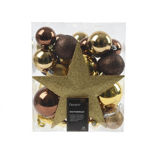 Adornos Arbol 33 Ud Surtidos Dorado-marron -