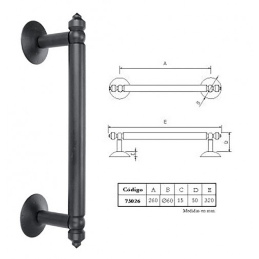 Tirador Barra 260m/m Escudo 60 M/m -