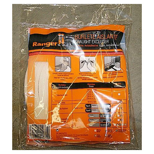 Burlete Pta/vent.  9mmx10mt Adh Espuma Bl Ranger