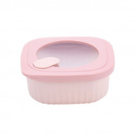 Hermetico Pp Cuadrado Rosa 450 Ml