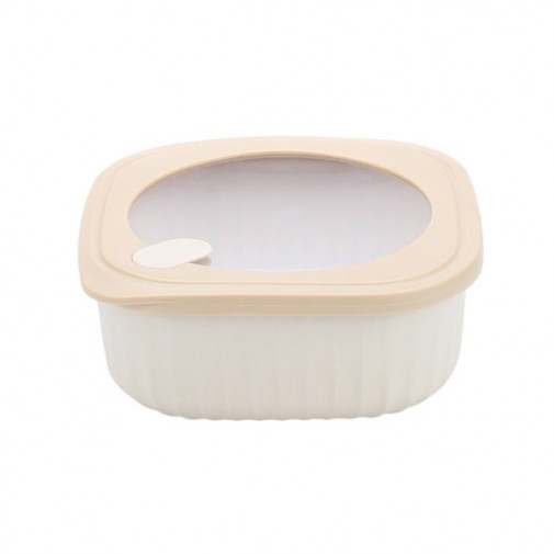 Hermetico Pp Cuadrado Beige 1400 Ml