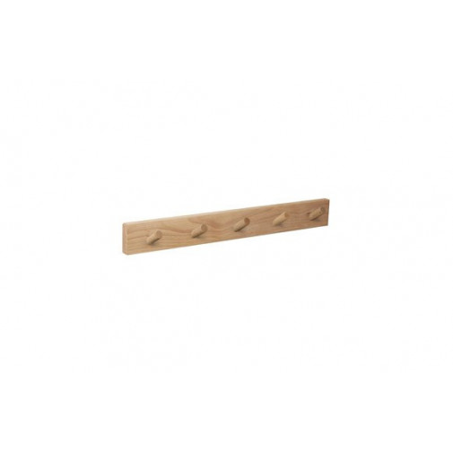 Percha Pared Madera Natural 5 Pomos Inclinados Natural Nesu