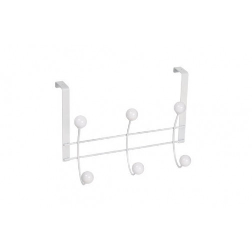 Percha Sobrepuerta Blanca 6 Bolas Blancas Nesu