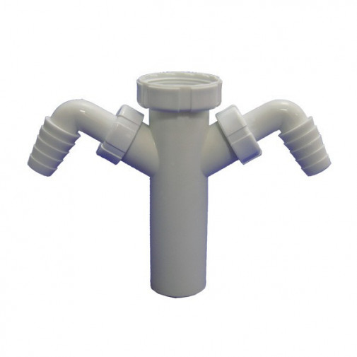 Sifon Doble Ext Toma Lavadora Dobre Con Tuerca Loc 1 1/2'