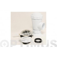 Sifon Botella Corto Extensible Horizontal Ø 40mm Con Valvula