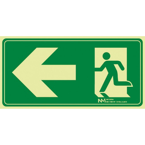 SeÑal EvacuaciÓn Flecha Izquierda Pvc Clase B