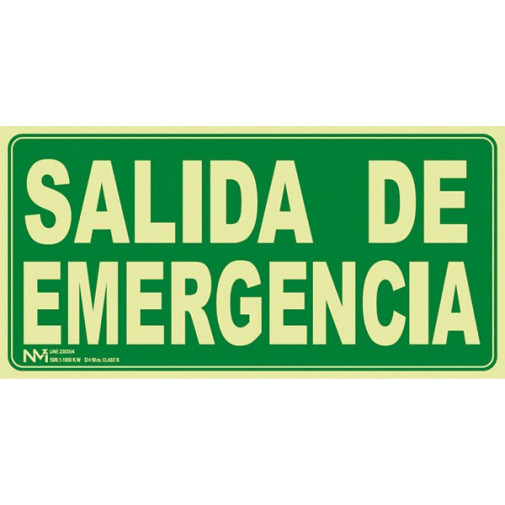SeÑal Salida De Emergencia Pvc Clase B 320x160mm