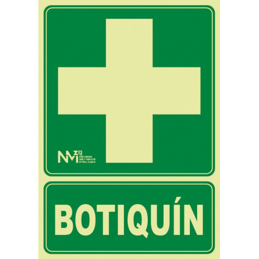 SeÑal Botiquin Pvc Clase B 320x160mm
