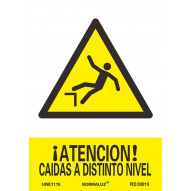 SeÑal Peligro Caidas A Distinto Nivel Pvc 210x300mm