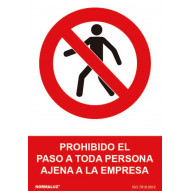 SeÑal Prohibido Paso Persona Ajena Pvc 210x300mm