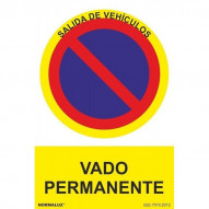 SeÑal Prohibido Vado Permanente Pvc 210x300mm