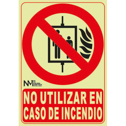 SeÑal No Utilizar En Caso De Incendio Pvc Clase A 210x300mm