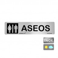 SeÑal Inox Aseos 200x50mm