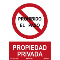 SeÑal Prohibido Paso Propiedad Privada Pvc 210x300mm