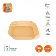 Molde Papel Silicon Cuadr Airfryer 50u. 16x16x4 Cm