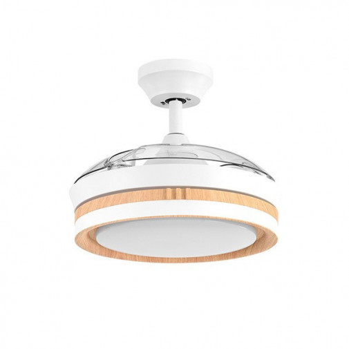 Ventilador Techo C/luz 3 Asp Retr Bln/haya 91cm