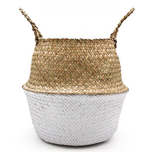 Cesto Mimbre Blanco 36x36 Cm