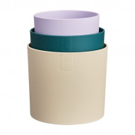 Set 3 Maceteros Crema/verde/violeta 11-13-14cm