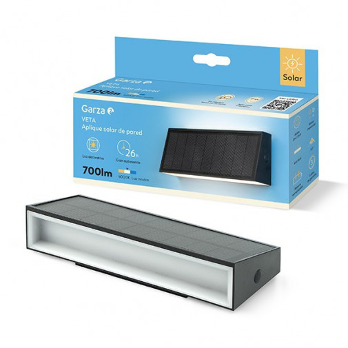 Aplique Solar Veta 700lm 40k