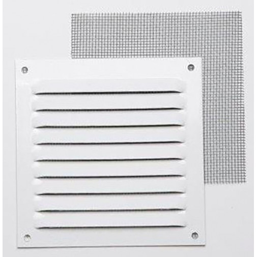 Rejilla 0,8 Mm Con Mosq Lacado Blanco Con Gancho 10x10 Cm