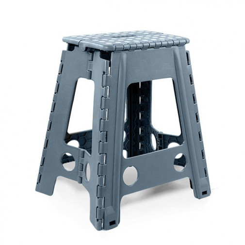 Taburete Multiuso Plegable Gris 42x41.5x59