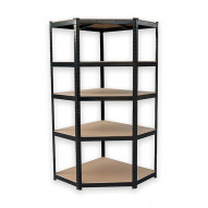 Estanteria Esquinera Negra 5 Baldas Modulables 80x40x180