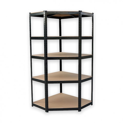 Estanteria Esquinera Negra 5 Baldas Modulables 80x40x180