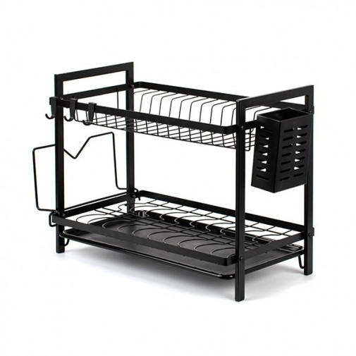 Escurreplatos Metal Negro 49x25x34cm