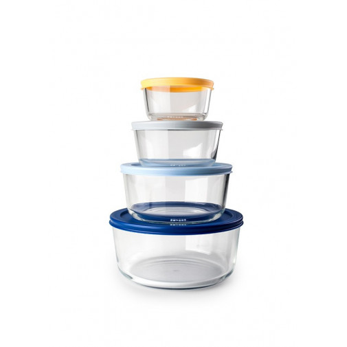 Hermeticos Vidrio Redondo Eco Set-4 -