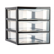 Organizador 3 Cajones Easy Negro 26x37x27,5