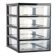 Organizador 4 Cajones Easy Negro 26x37x36,5