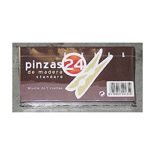 Pinza Tender Ropa Muelle 7 Vueltas Mad Tarres 24 Pz