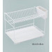 Sauvic Escurreplatos Acero plastificado Blanco, pequeño 38,5x25x28 cm.
